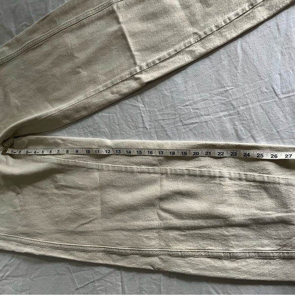 Free People Aster Straight Leg Denim 100% Cotton Jeans We The Free Cream Sz 30 - Picture 14 of 16